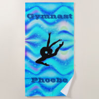 Girls Gymnastics Beach Towel with Her Name!