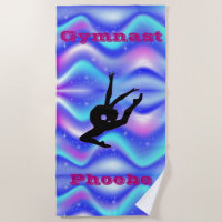Girls Gymnastics Beach Towel with Her Name!