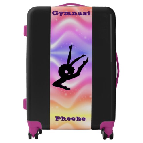 Girls Gymnastics Beach Towel with Her Name  Luggage