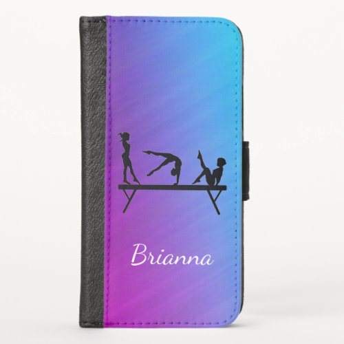 Girls Gymnastics Beam iPhone X Wallet Case