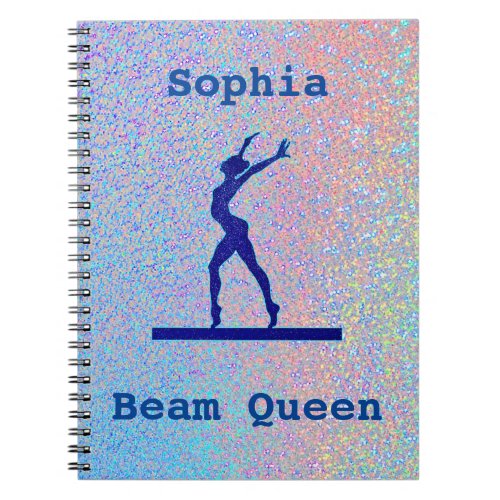 Girls Gymnastics Beam Queen Spiral Photo Notebook