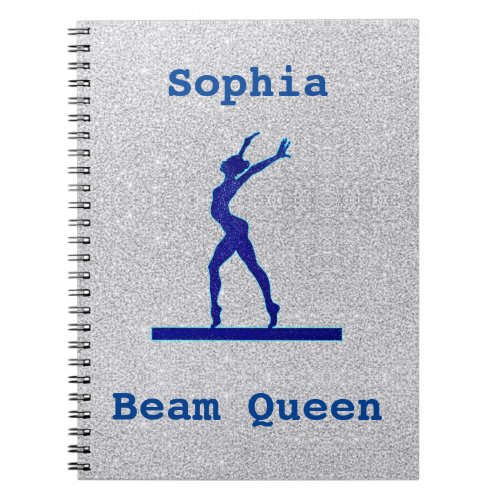Girls Gymnastics Beam Queen Spiral Photo Notebook