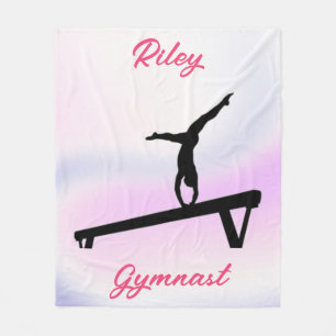 Girls Gymnastics Beam Soft Pastel Fleece Blanket
