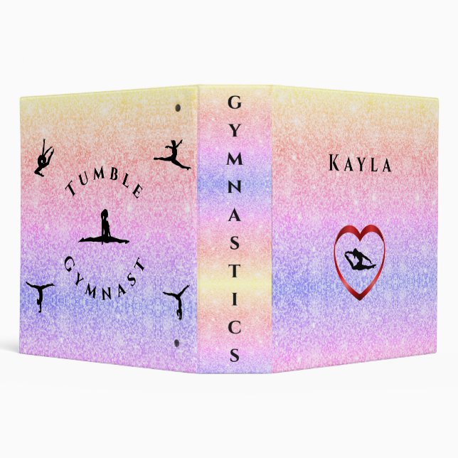 Girls Gymnastics Binder Personalized with Name (Background)