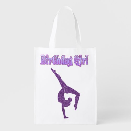 Girls Gymnastics Birthday Girl Grocery Bag