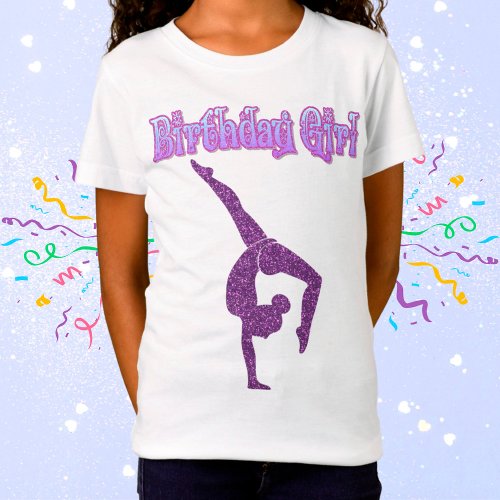 Girls Gymnastics Birthday Girl T_Shirt