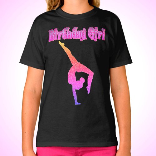 Girls Gymnastics Birthday Girl T_Shirt