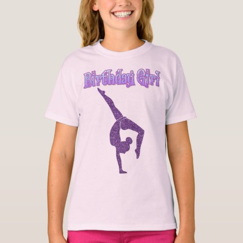 Girls Gymnastics Birthday Girl T_Shirt