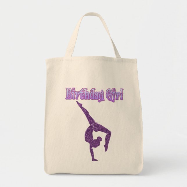 Girls Gymnastics Birthday Girl Tote Bag (Front)
