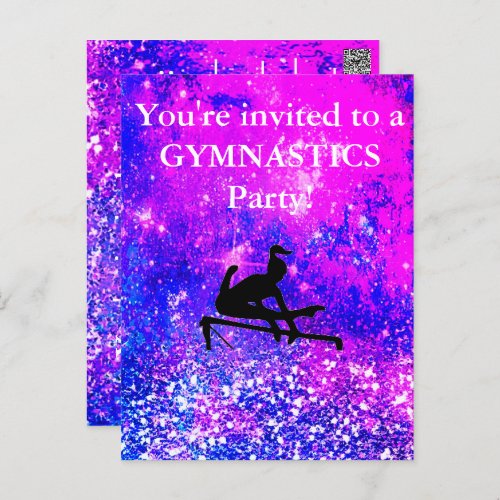 Girls Gymnastics Birthday Party Custom    Postcard