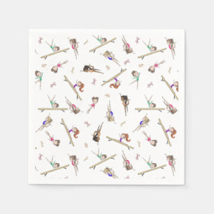 Girls Gymnastics Birthday Party Napkins
