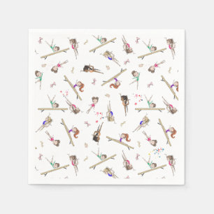 Girls Gymnastics Birthday Party Napkins