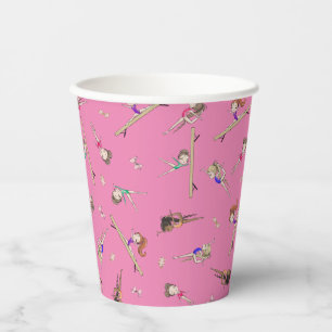 Girls Gymnastics Birthday Party  Paper Cups
