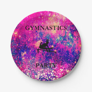 Girls Gymnastics Birthday Party Paper Plate