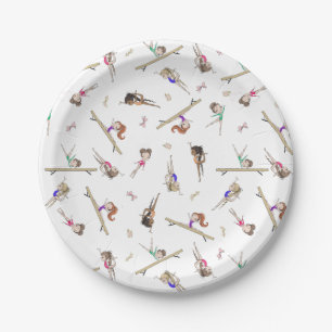 Girls Gymnastics Birthday Party Paper Plates