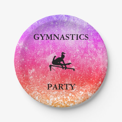 Girls Gymnastics Birthday Party Rainbow Plate