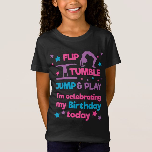 Girl's Gymnastics Birthday Party T-Shirt