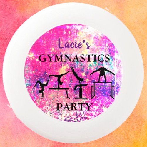 Girls Gymnastics Birthday Rustic Sparkle Custom   Wham_O Frisbee