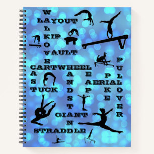 Girls Gymnastics Blue Crosswords Notebook