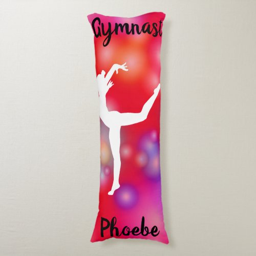 Girls Gymnastics Bubble Fun  Body Pillow