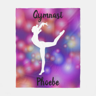 Girls Gymnastics Bubble Fun Fleece Blanket
