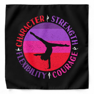 Girls Gymnastics Character Strength Courage Bandana