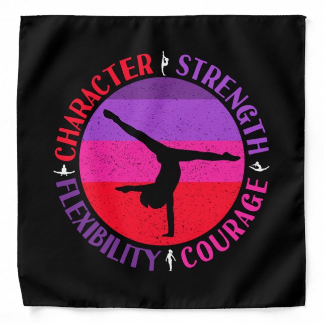 Girls Gymnastics Character Strength Courage Bandana (Front)
