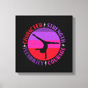 Girls Gymnastics Character Strength Courage Canvas Print