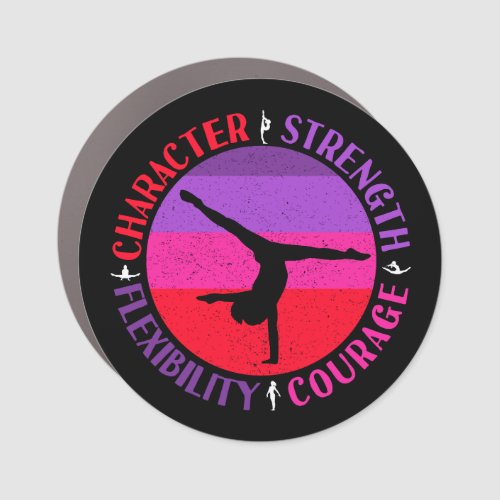 Girls Gymnastics Character Strength Courage Car Magnet