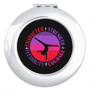 Girls Gymnastics Character Strength Courage Compact Mirror