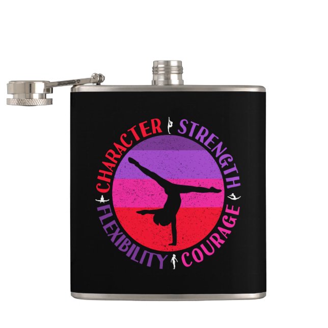 Girls Gymnastics Character Strength Courage Flask (Opened)