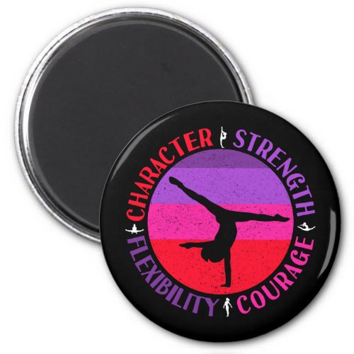 Girls Gymnastics Character Strength Courage Magnet