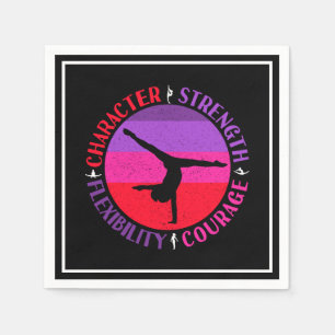 Girls Gymnastics Character Strength Courage Napkins