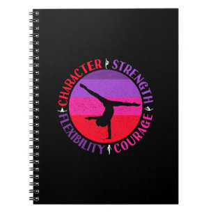 Girls Gymnastics Character Strength Courage Notebook