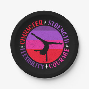 Girls Gymnastics Character Strength Courage Paper Plates