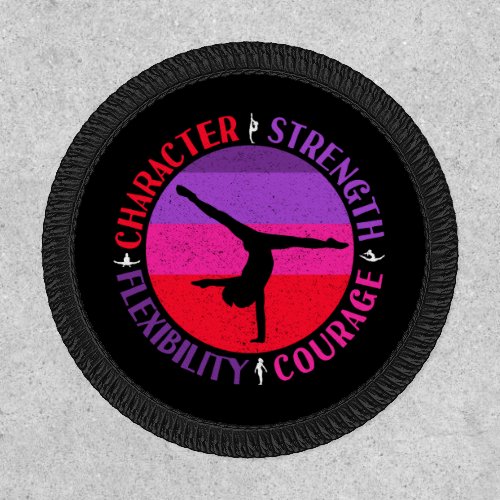 Girls Gymnastics Character Strength Courage Patch