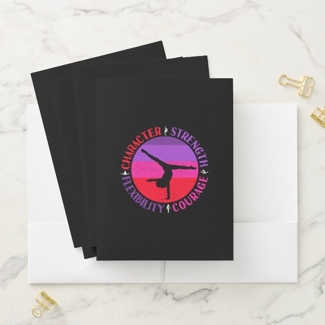 Girls Gymnastics Character Strength Courage Pocket Folder (In Situ)