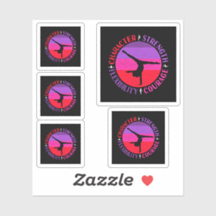 Girls Gymnastics Character Strength Courage Sticker