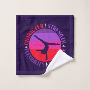 Girls Gymnastics Character Strength Courage Wash Cloth