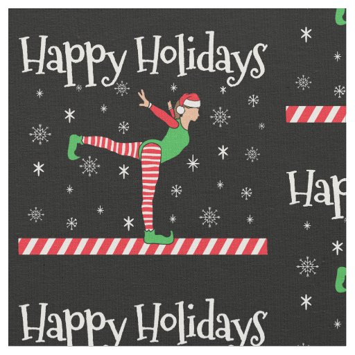 Girls Gymnastics Christmas Elf Fabric