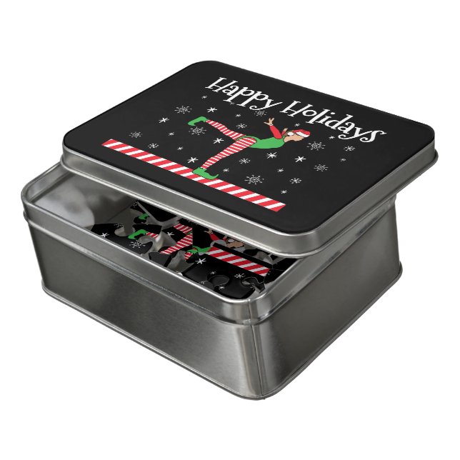 Girls Gymnastics Christmas Elf Jigsaw Puzzle (Lid Open)