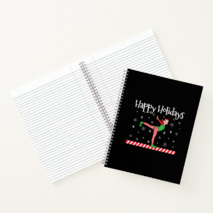 Girls Gymnastics Christmas Elf Notebook