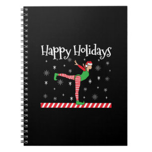 Girls Gymnastics Christmas Elf Notebook