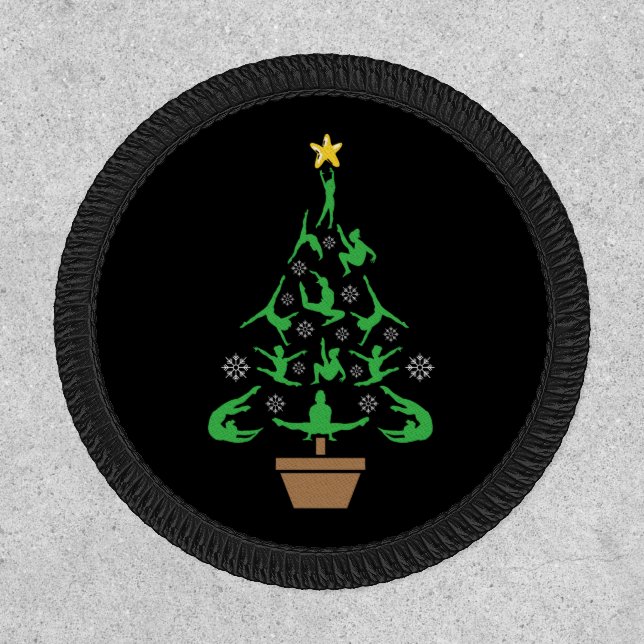 Girls Gymnastics Christmas Tree Patch (Front)