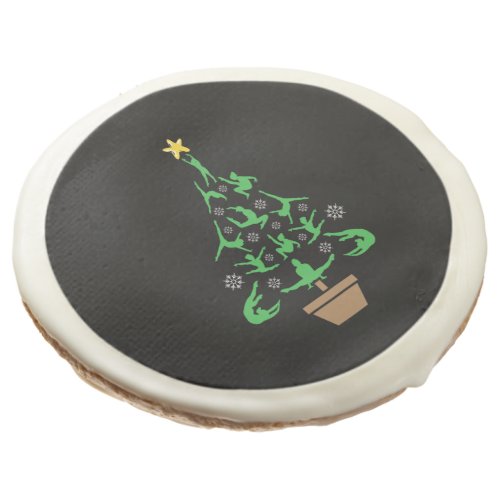 Girls Gymnastics Christmas Tree Sugar Cookie