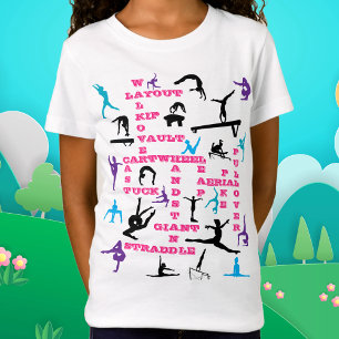 Girls Gymnastics Crossword / Word Search Gymnast T-Shirt