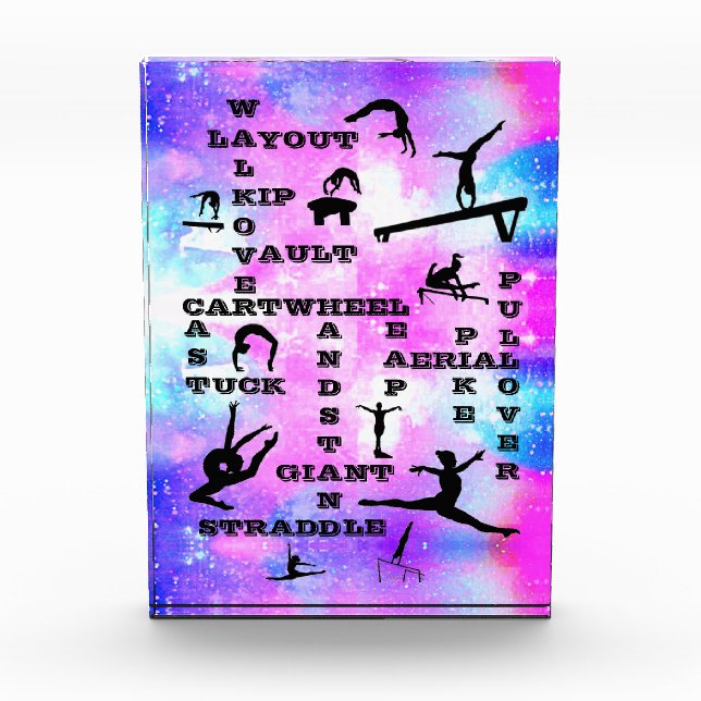 Girls Gymnastics Crosswords Photo Block (Front)