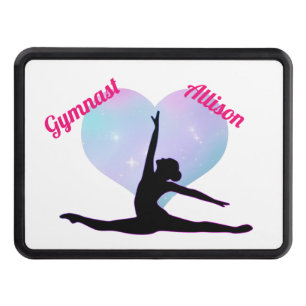 Girls Gymnastics Custom Hot Pink / White   Hitch Cover