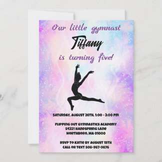 Girls Gymnastics Customizable Birthday Invitation