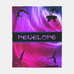 Girls Gymnastics Events Abstract Fleece Blanket